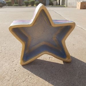 Ceramic Blue & Yellow Star Bowl Dish Decor
